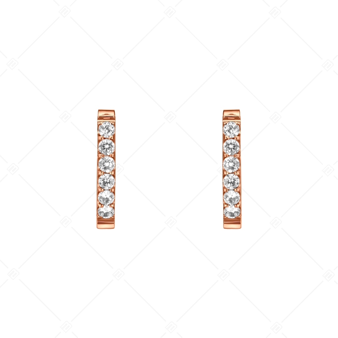BALCANO - Corinne / Boucles d'oreilles en acier inoxydable avec pierres précieuses zirconium, plaqué or rose 18K (141250BC96)