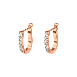 BALCANO - Corinne / Stainless Steel Earrings With Cubic Zirconia Gemstones, 18K Rose Gold Plated