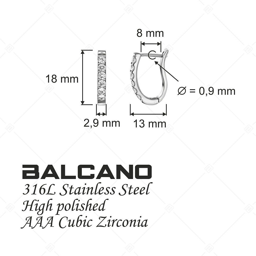 BALCANO - Corinne / Boucles d'oreilles en acier inoxydable avec pierres précieuses zirconium (141250BC97)