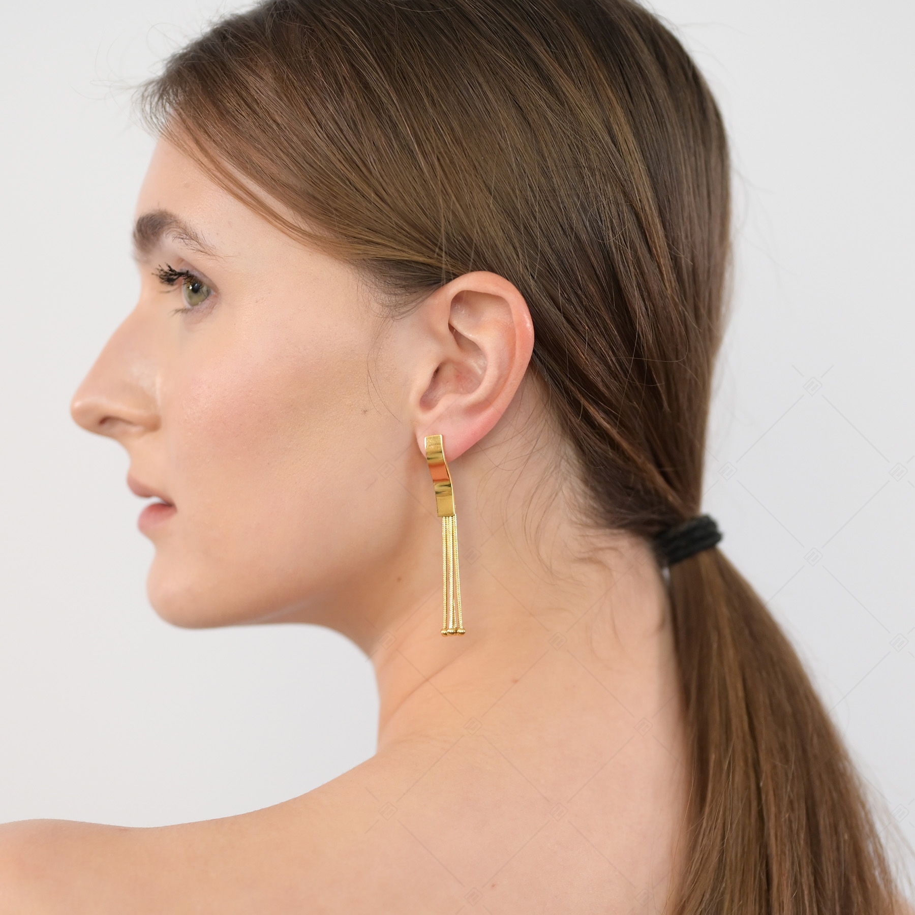 BALCANO - Annie / Boucles d'oreilles pendantes en acier inoxydable, plaqué or 18K (141251BC88)