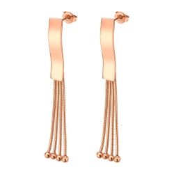 BALCANO - Annie / Boucles d'oreilles pendantes en acier inoxydable, plaqué or rose 18K