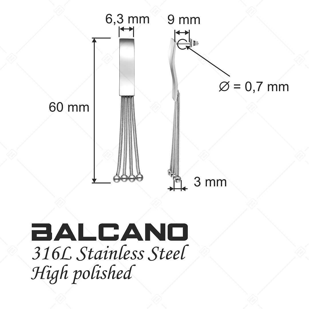 BALCANO - Annie / Dangling Stainless Steel Earrings, High Polished (141251BC97)