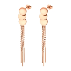 BALCANO - Josephine / Dangling Stainless Steel Earrings, 18K Rose Gold Plated
