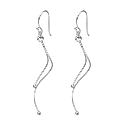 BALCANO - Charlotte / Boucles d'oreilles pendantes en acier inoxydable, avec hautement polie