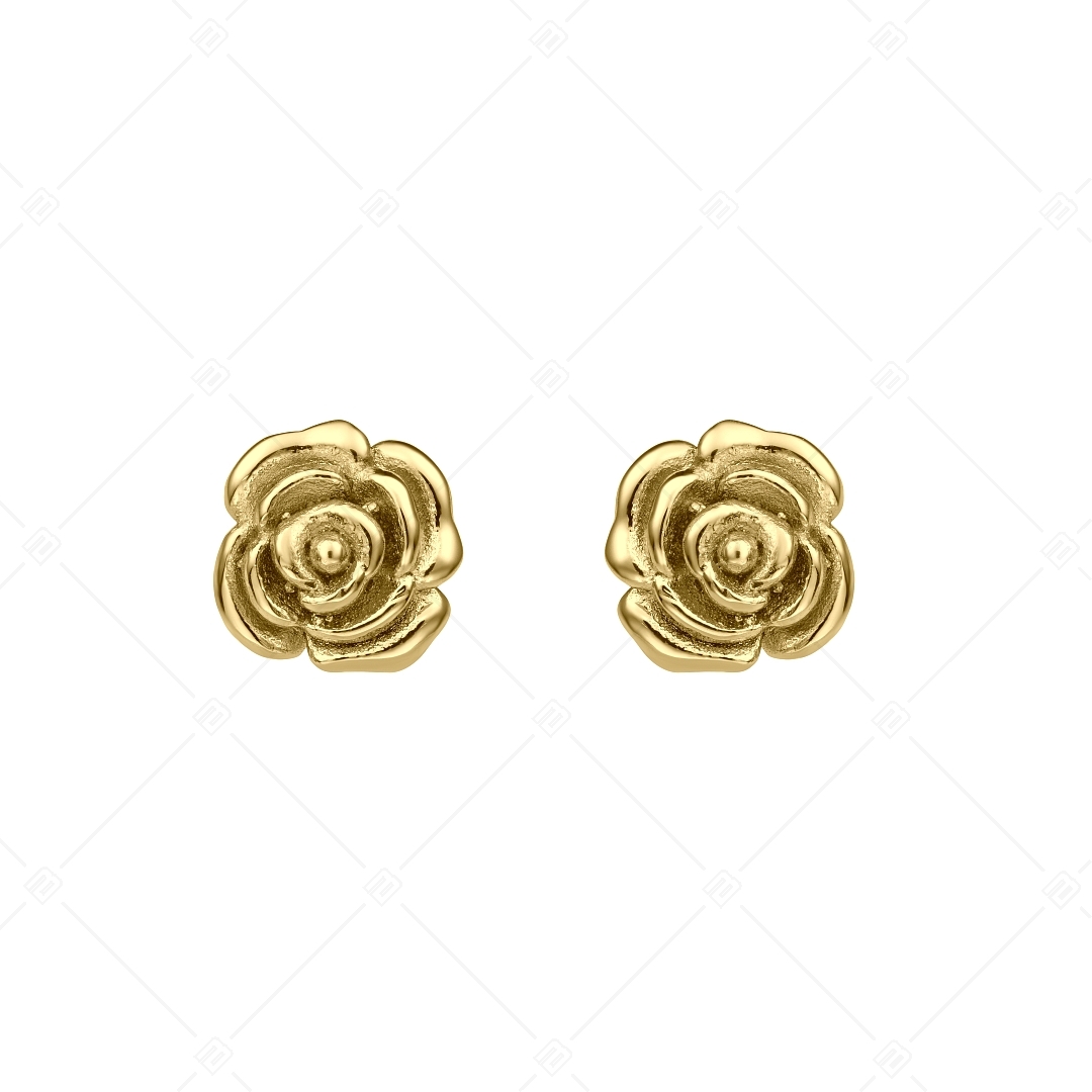 BALCANO - Rosa / Boucles d'oreilles en acier inoxydable en forme de rose plaqué or 18K (141254BC88)