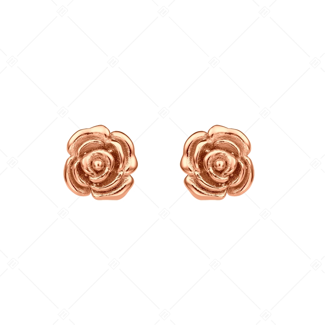BALCANO - Rosa / Boucles d'oreilles en acier inoxydable en forme de rose plaqué or rose 18K (141254BC96)