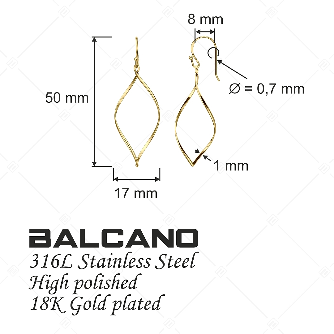BALCANO - Claire / Boucles d'oreilles pendantes en acier inoxydable, plaqué or 18K (141256BC88)