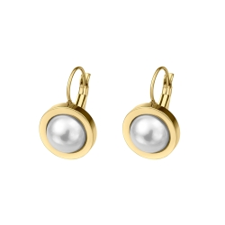BALCANO - Jacqueline / Boucles d'oreilles en acier précieux avec perles en coquillage, plaqué or 18K