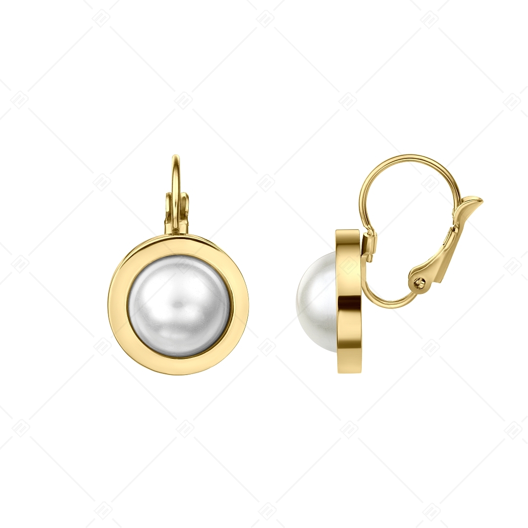 BALCANO - Jacqueline / Boucles d'oreilles en acier précieux avec perles en coquillage, plaqué or 18K (141263BC88)