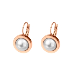 BALCANO - Jacqueline / Boucles d'oreilles en acier précieux avec perles en coquillage, plaqué or rose 18K