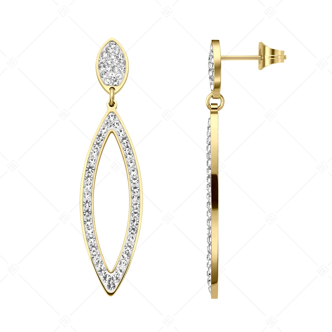 BALCANO - Madelyn / Dangling Stainless Steel Earrings With Crystals, 18K Gold Plated (141266BC88)