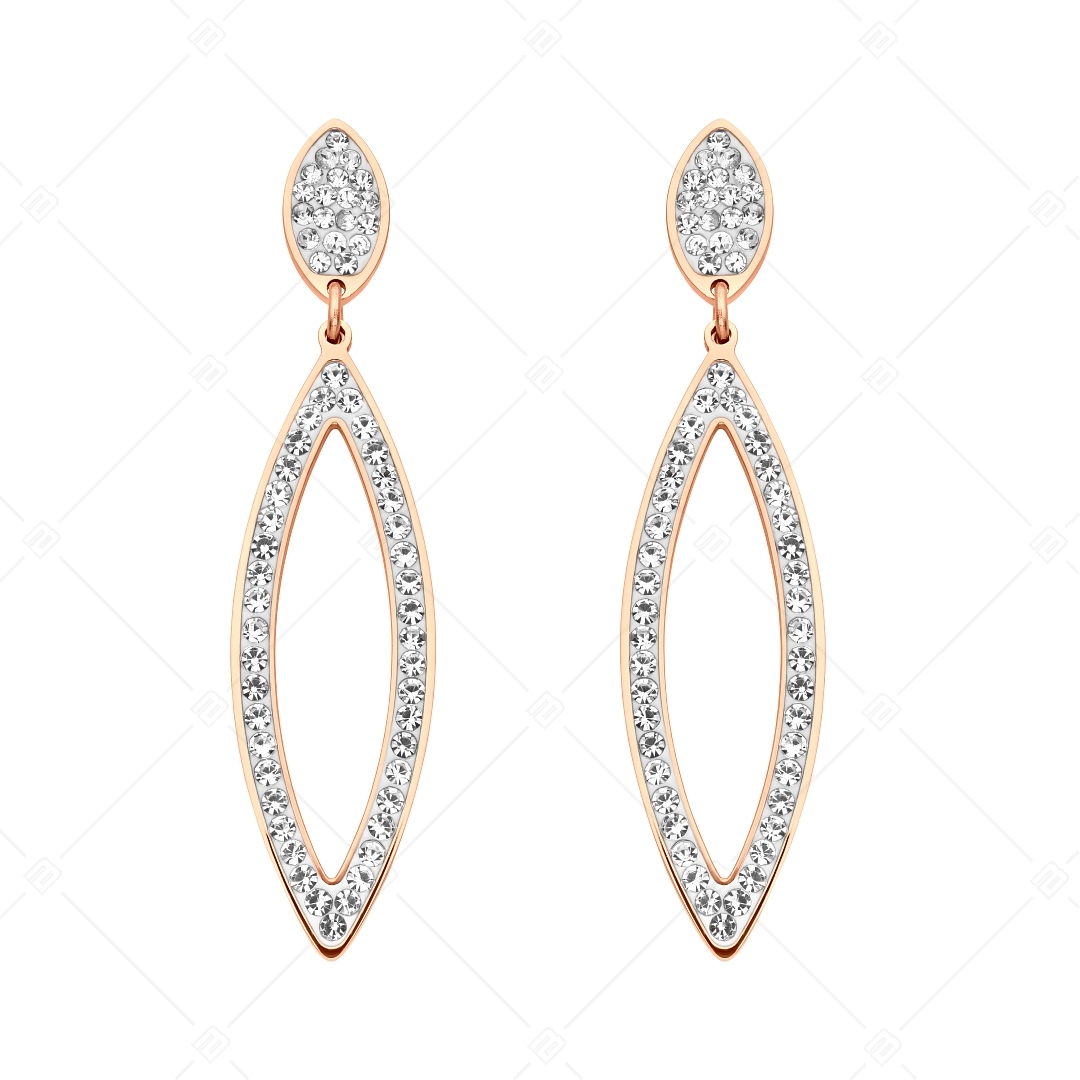 BALCANO - Madelyn / Dangling Stainless Steel Earrings With Crystals, 18K Rose Gold Plated (141266BC96)