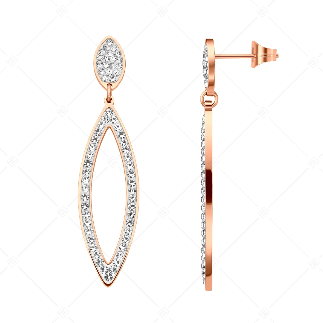 BALCANO - Madelyn / Boucles d'oreilles pendantes en acier inoxydable avec cristaux, plaqué or rose 18K (141266BC96)