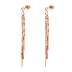 BALCANO - Natalie / Dangling Stainless Steel Earrings, 18K Rose Gold Plated