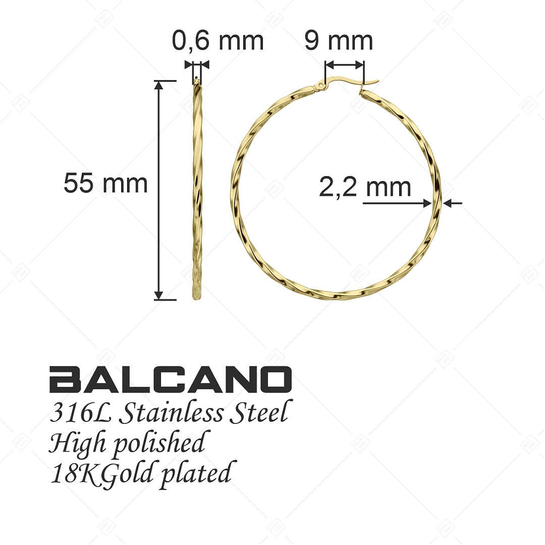 BALCANO - Marie / Boucles d'oreilles créoles en acier inoxydable plaqué or 18K (141268BC88)