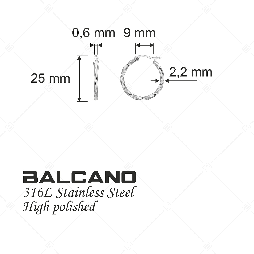 BALCANO - Marie / Boucles d'oreilles créoles en acier inoxydable avec hautement polie (141268BC97)