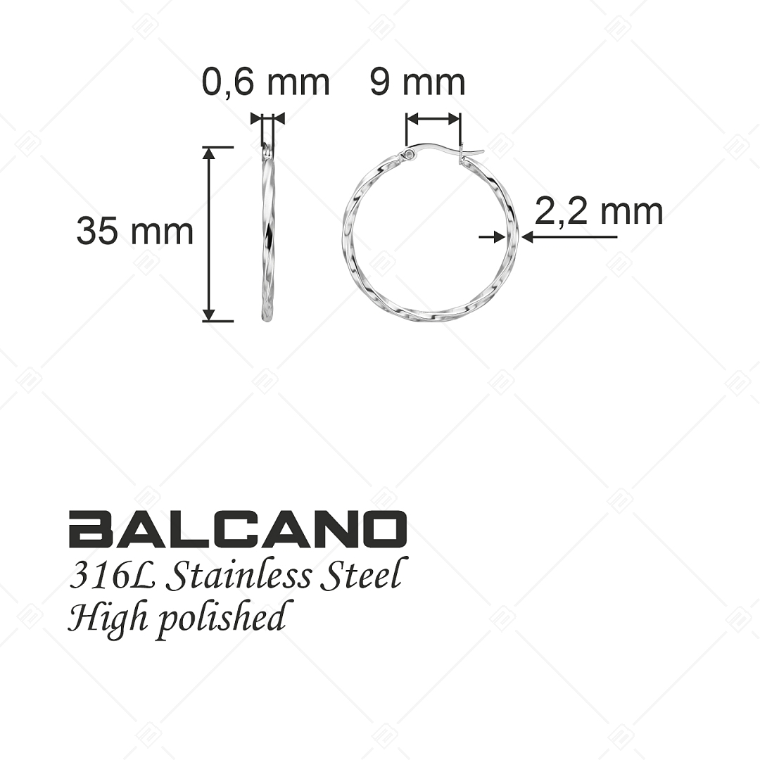 BALCANO - Marie / Stainless Steel Hoop Earrings With High Polish (141268BC97)