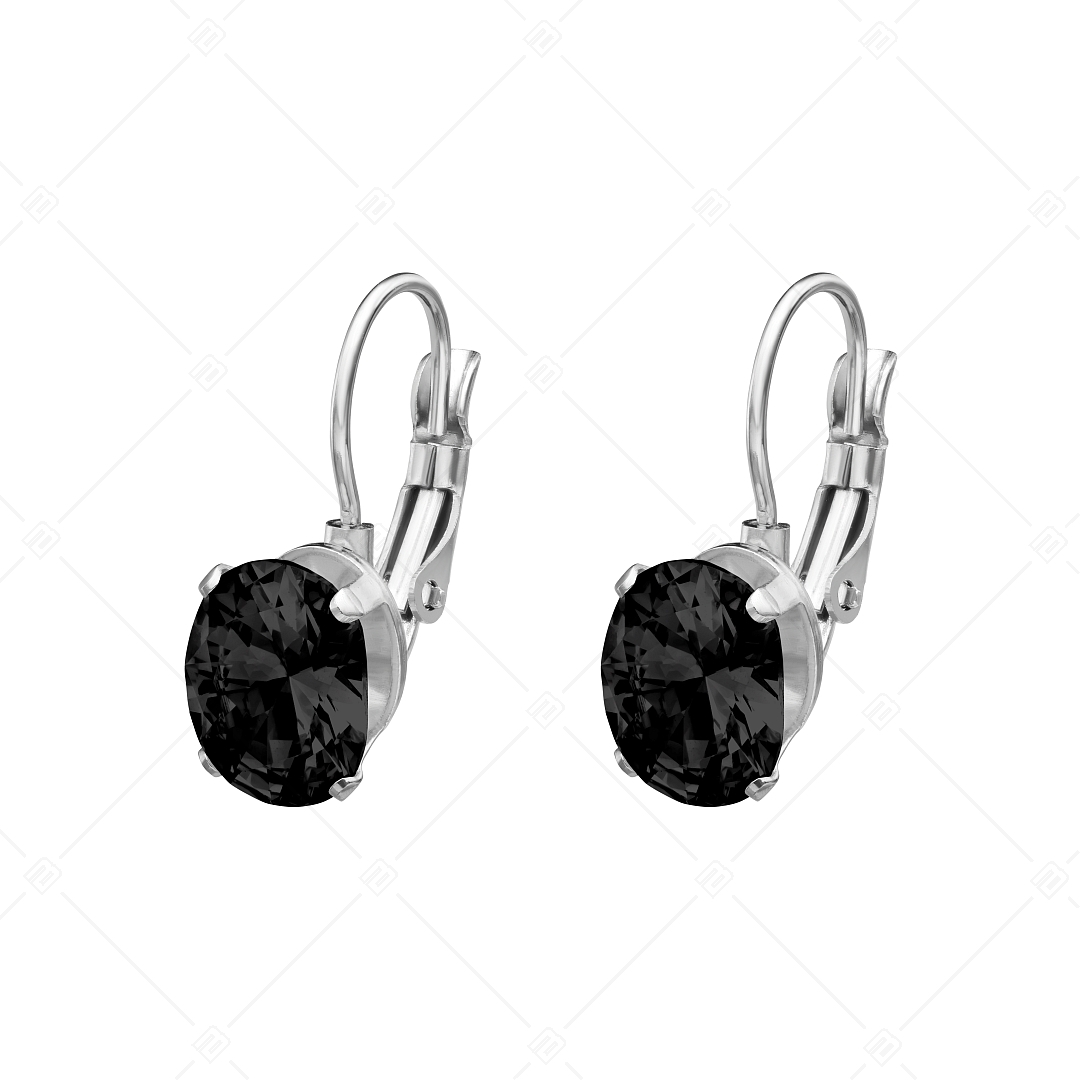 BALCANO - Maggie / Boucles d'oreilles en acier inoxydable avec zircon cubique ovale, avec hautement polie (141269BC11)
