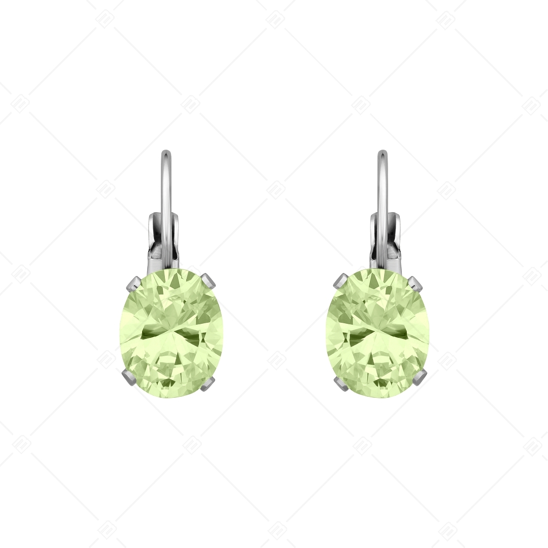 BALCANO - Maggie / Stainless Steel Earrings With Oval Cubic Zirconia Gemstone, High Polished (141269BC38)