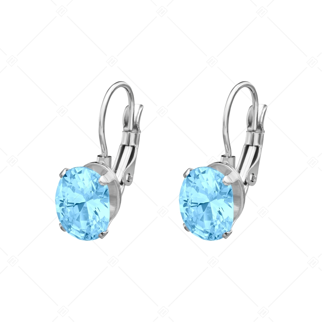 BALCANO - Maggie / Stainless Steel Earrings With Oval Cubic Zirconia Gemstone, High Polished (141269BC48)