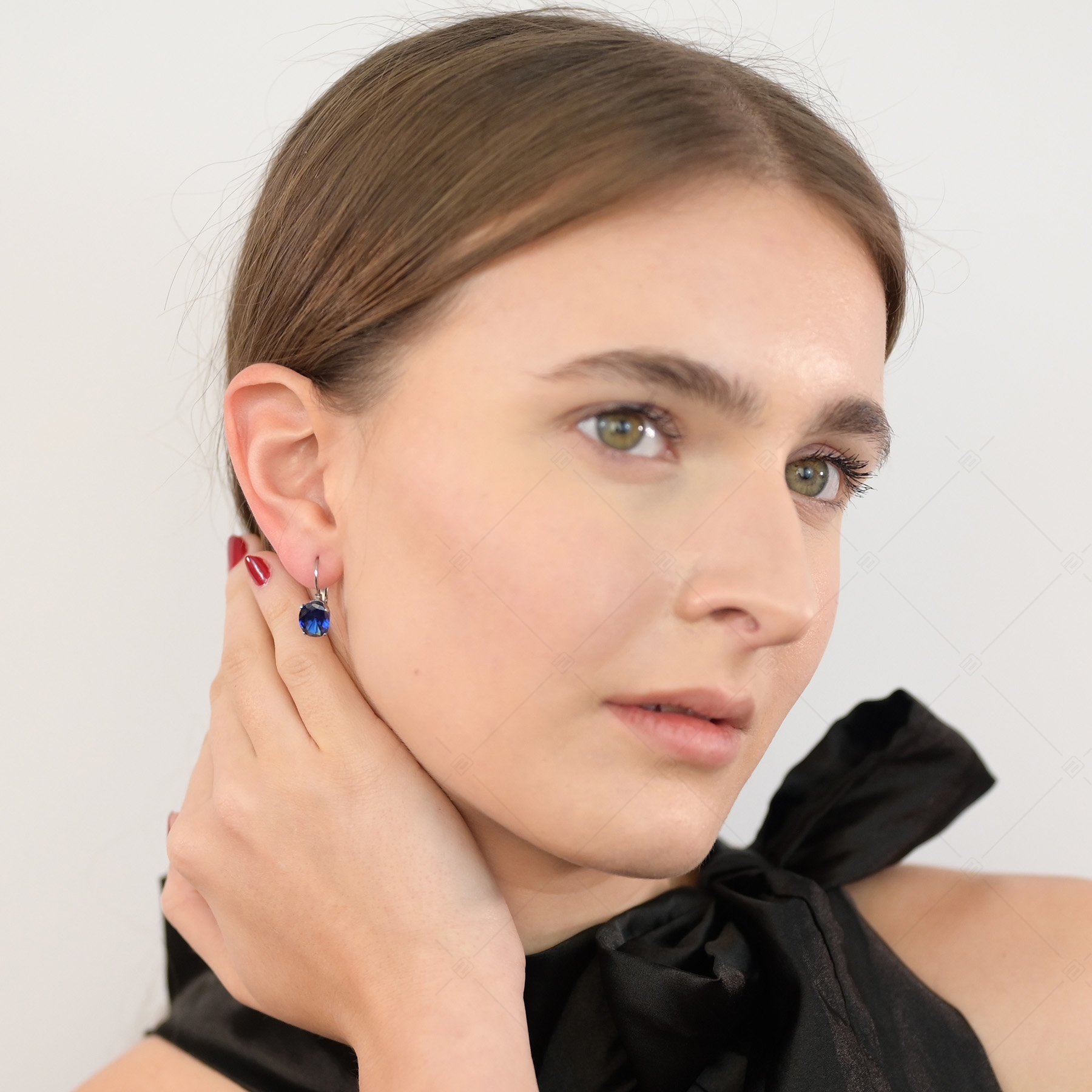BALCANO - Maggie / Boucles d'oreilles en acier inoxydable avec zircon cubique ovale, avec hautement polie (141269BC49)