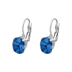 BALCANO - Maggie / Stainless Steel Earrings With Oval Cubic Zirconia Gemstone, High Polished