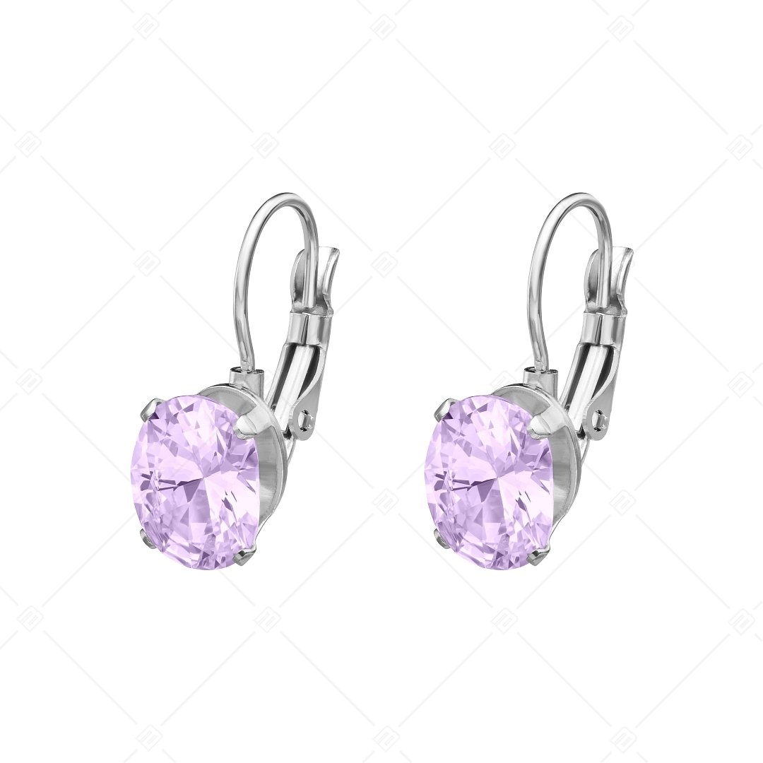 BALCANO - Maggie / Stainless Steel Earrings With Oval Cubic Zirconia Gemstone, High Polished (141269BC77)