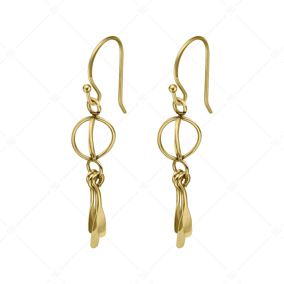 BALCANO - Violette / Unique Dangling Stainless Steel Earrings, 18K Gold Plated (141270BC88)