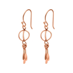 BALCANO - Violette / Unique Dangling Stainless Steel Earrings, 18K Rose Gold Plated