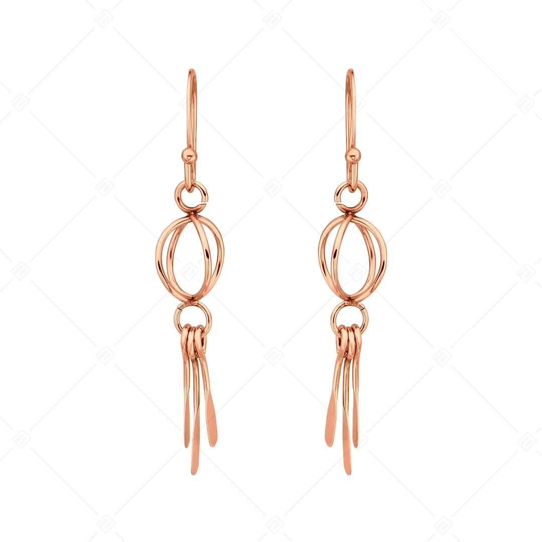 BALCANO - Violette / Unique Dangling Stainless Steel Earrings, 18K Rose Gold Plated (141270BC96)