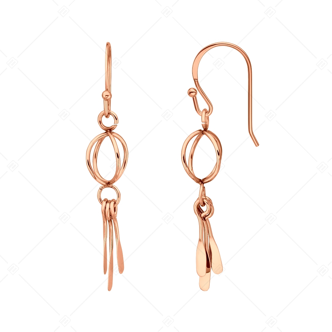 BALCANO - Violette / Unique Dangling Stainless Steel Earrings, 18K Rose Gold Plated (141270BC96)