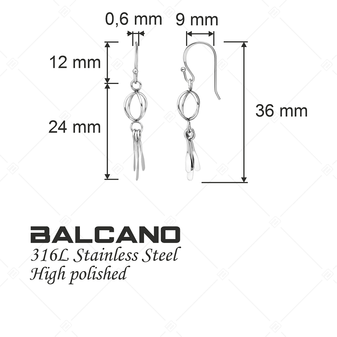 BALCANO - Violette / Boucles d'oreilles pendantes uniques en acier inoxydable, avec hautement polie (141270BC97)