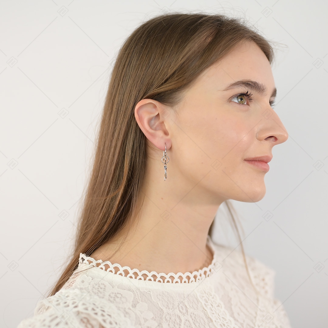 BALCANO - Violette / Boucles d'oreilles pendantes uniques en acier inoxydable, avec hautement polie (141270BC97)