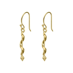 BALCANO - Stacy / Twisted Stainless Steel Dangling Earrings, 18K Gold Plated