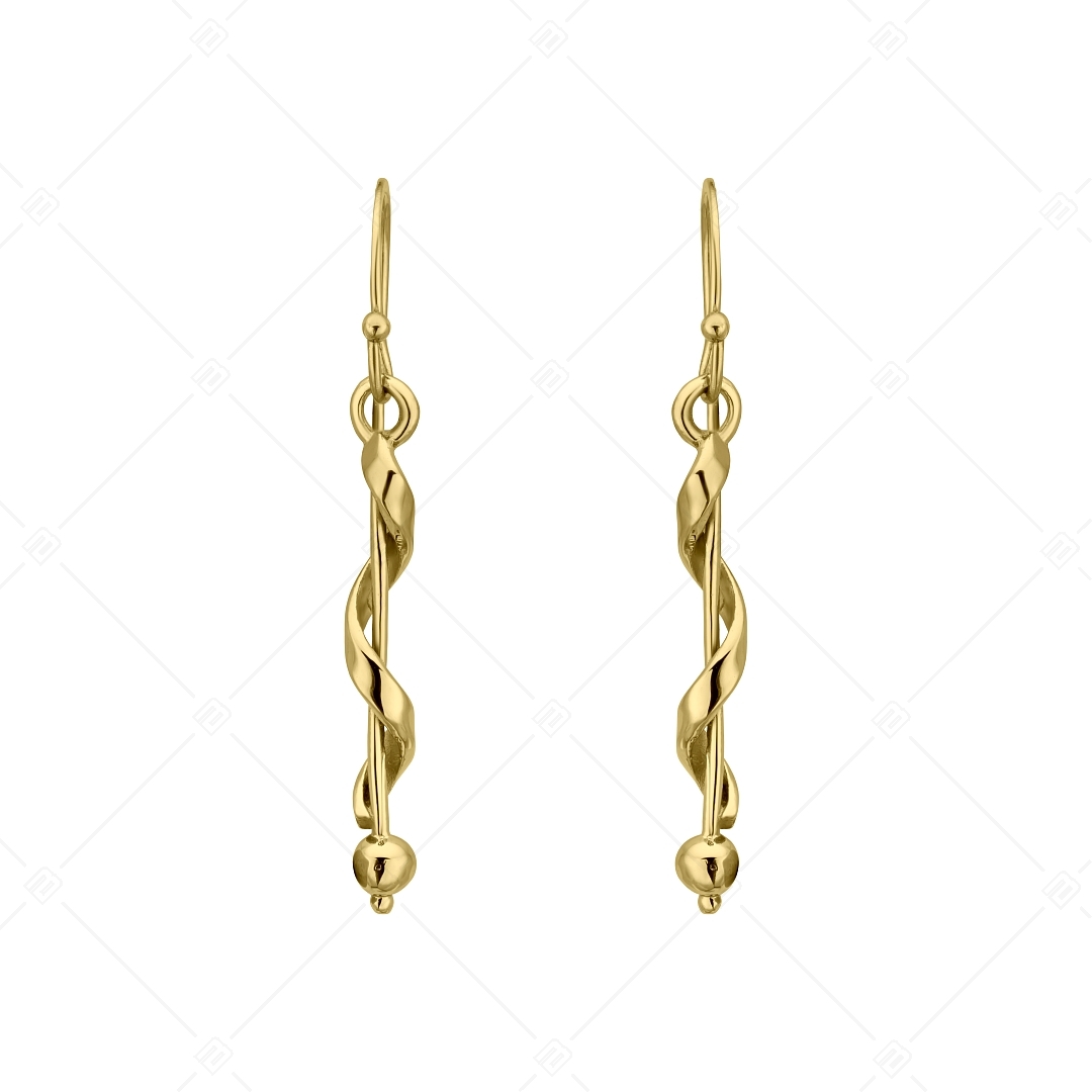 BALCANO - Stacy / Boucles d'oreilles pendantes torsadé en acier inoxydable, plaqué or 18K (141271BC88)