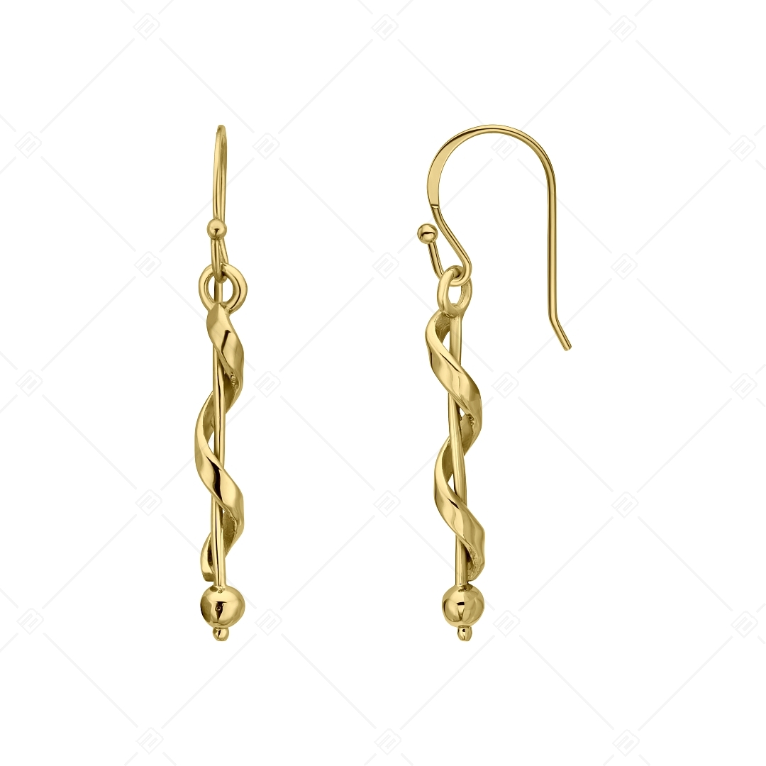 BALCANO - Stacy / Twisted Stainless Steel Dangling Earrings, 18K Gold Plated (141271BC88)