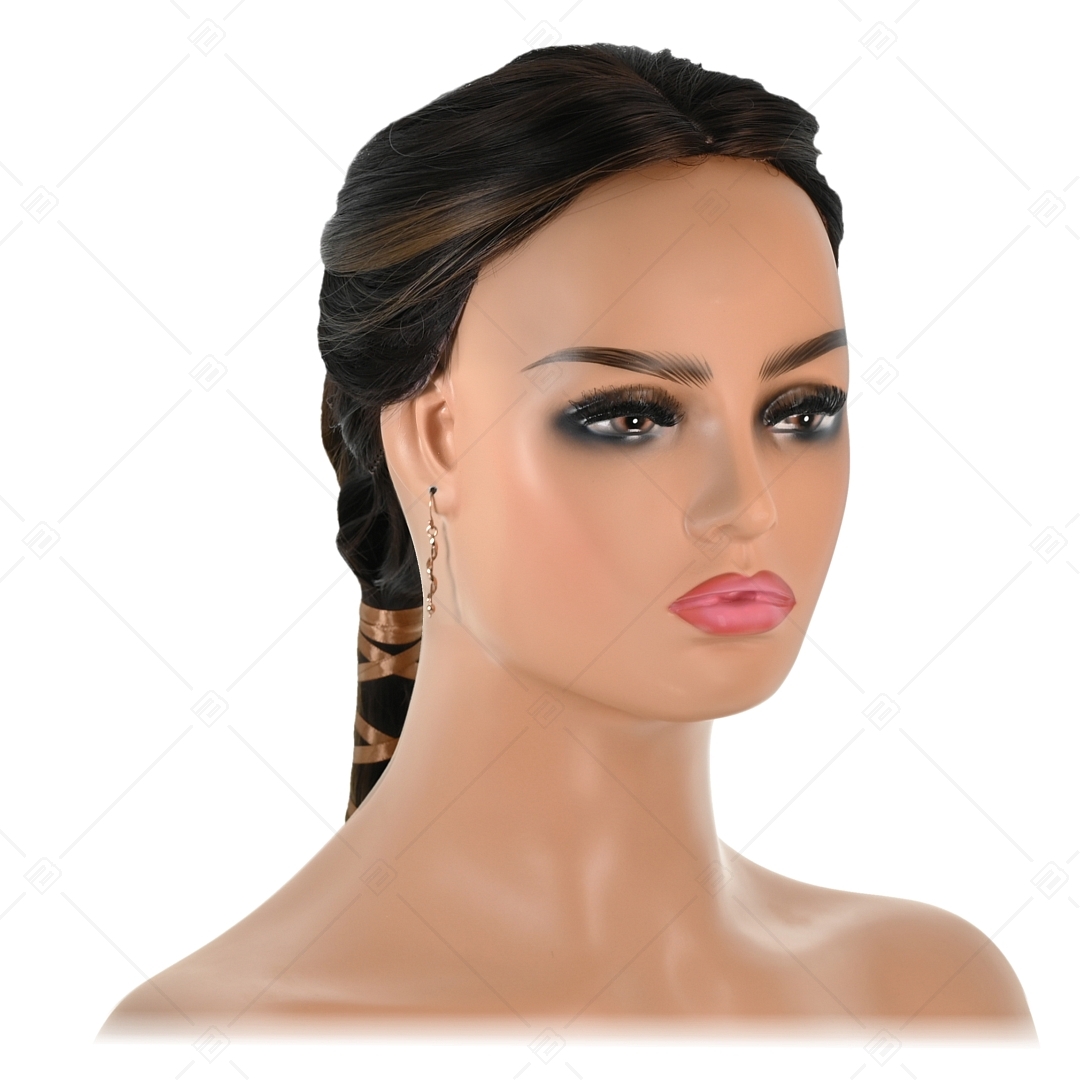BALCANO - Stacy / Boucles d'oreilles pendantes torsadé en acier inoxydable, plaqué or rose 18K (141271BC96)