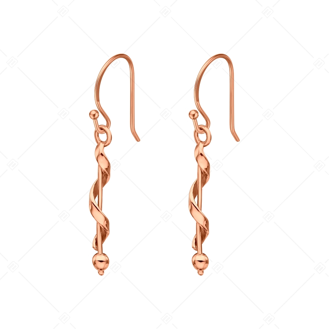 BALCANO - Stacy / Boucles d'oreilles pendantes torsadé en acier inoxydable, plaqué or rose 18K (141271BC96)