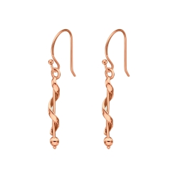BALCANO - Stacy / Twisted Stainless Steel Dangling Earrings, 18K Rose Gold Plated