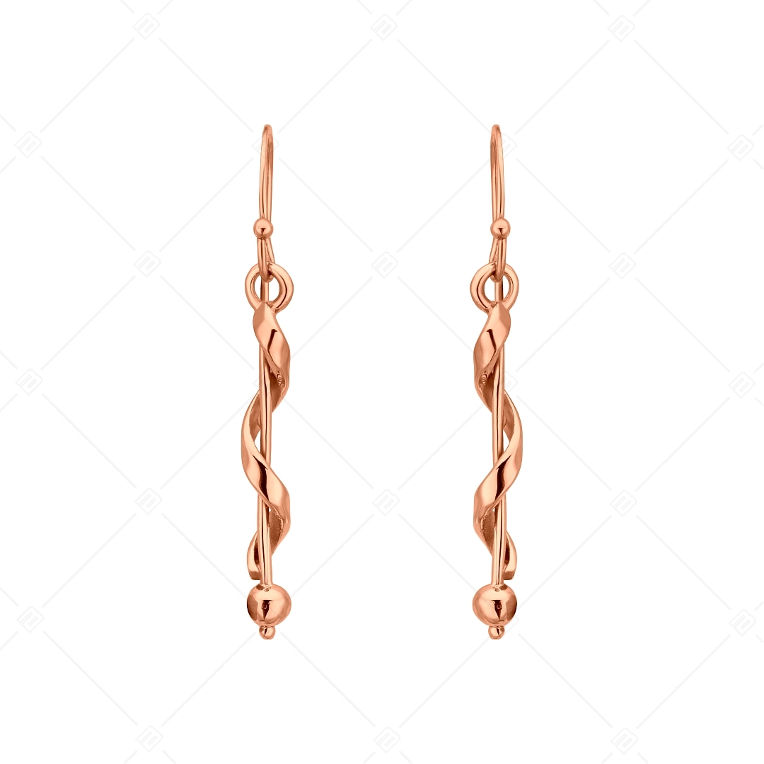 BALCANO - Stacy / Twisted Stainless Steel Dangling Earrings, 18K Rose Gold Plated (141271BC96)