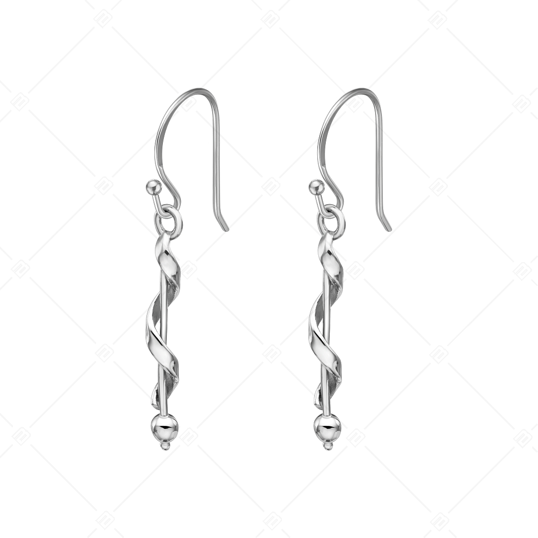 BALCANO - Stacy / Boucles d'oreilles pendantes torsadé en acier inoxydable, avec hautement polie (141271BC97)