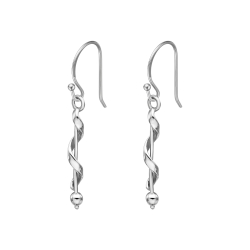 BALCANO - Stacy / Twisted Stainless Steel Dangling Earrings, High Polished