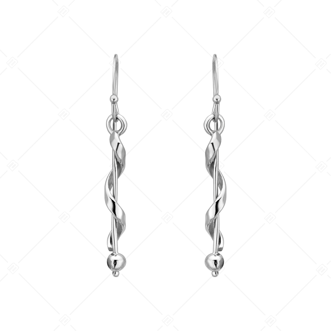 BALCANO - Stacy / Boucles d'oreilles pendantes torsadé en acier inoxydable, avec hautement polie (141271BC97)