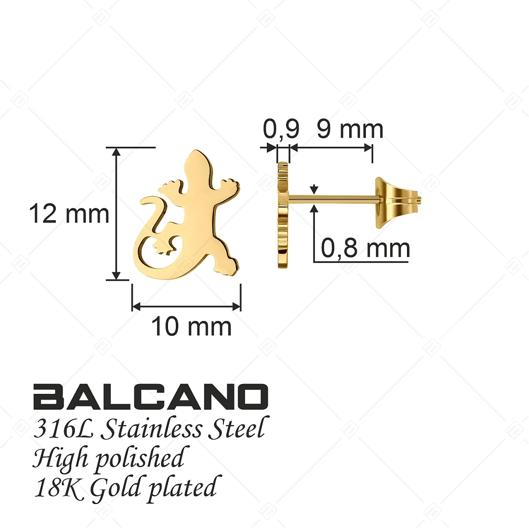 BALCANO - Gecko / Boucles d'oreilles forme lézard, plaqué or 18K (141272BC88)