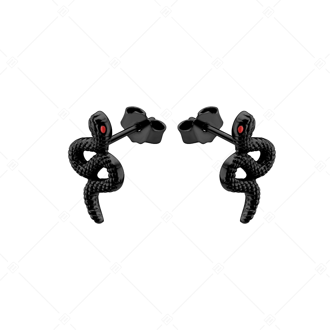 BALCANO - Serpent / Stainless Steel Snake Earrings, Black PVD Plated (141273BC11)