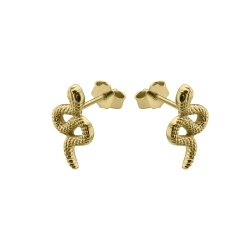 BALCANO - Serpent / Stainless Steel Snake Earrings, 18K Gold Plated