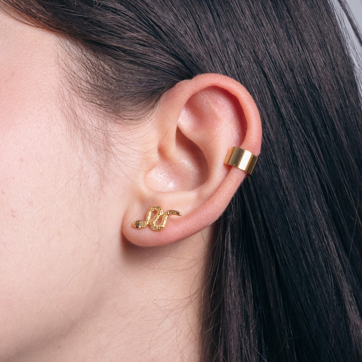 BALCANO - Serpent / Stainless Steel Snake Earrings, 18K Gold Plated (141273BC88)