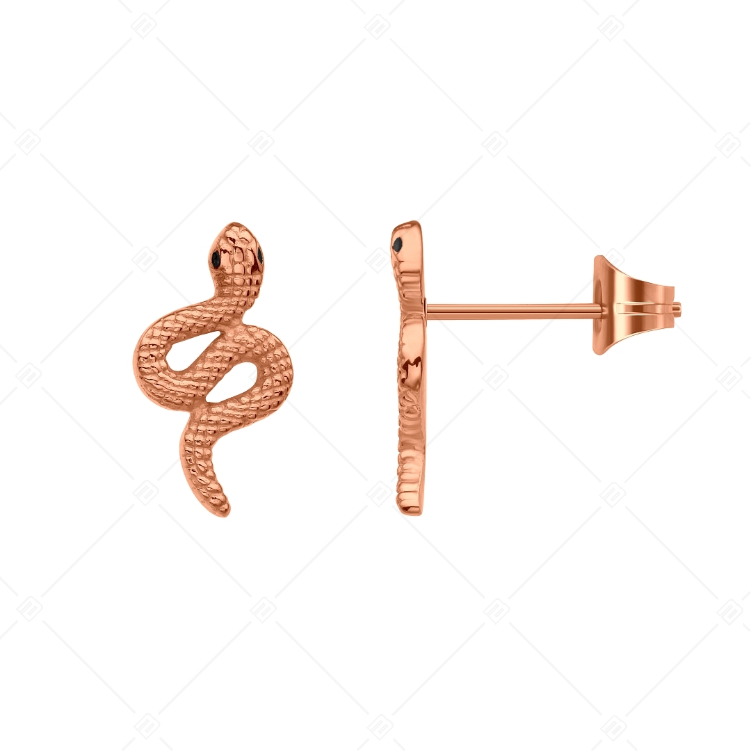 BALCANO - Serpent / Stainless Steel Snake Earrings, 18K Rose Gold Plated (141273BC96)
