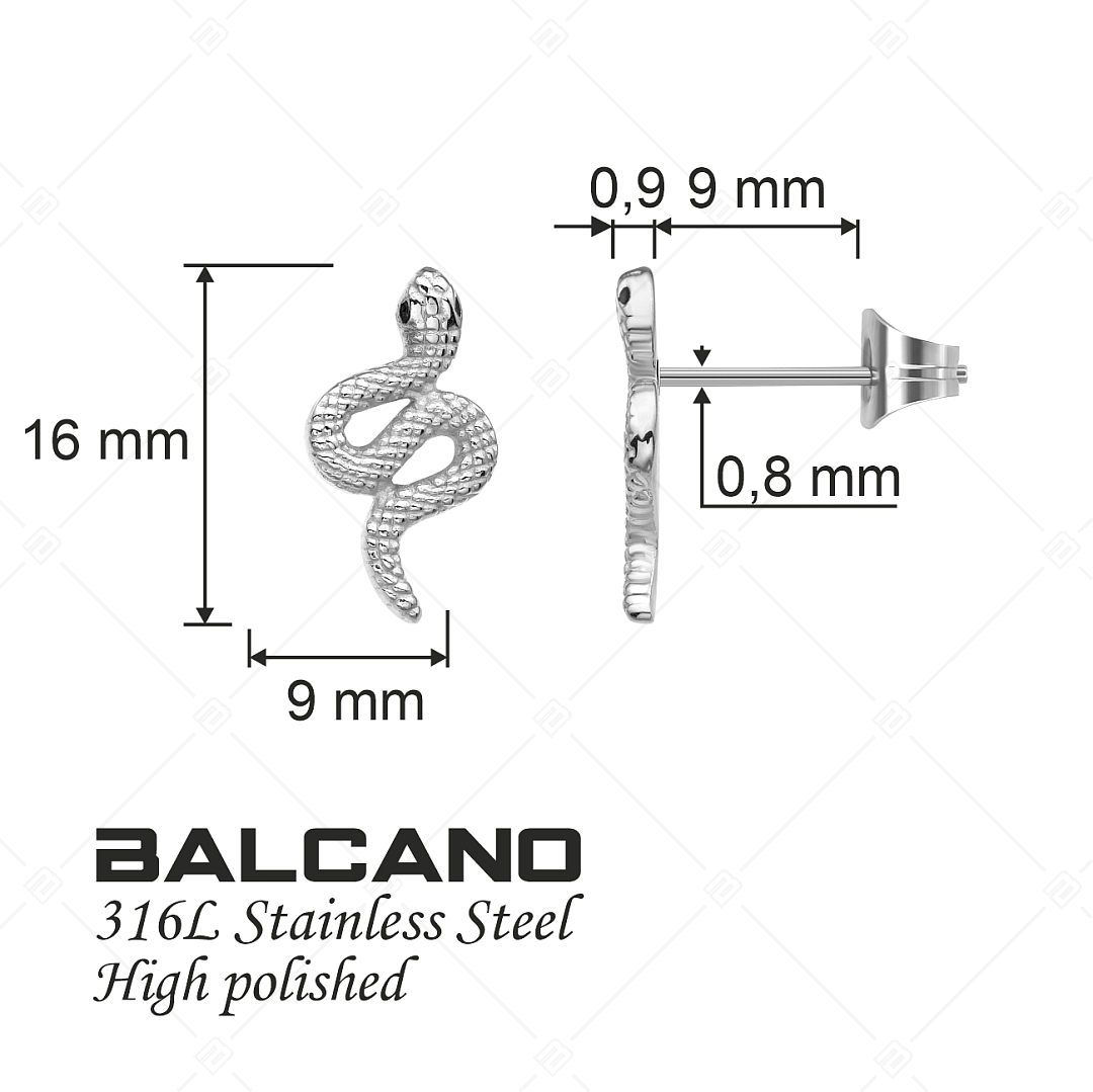 BALCANO - Serpent / Boucles d'oreilles forme serpent, avec hautement polie (141273BC97)