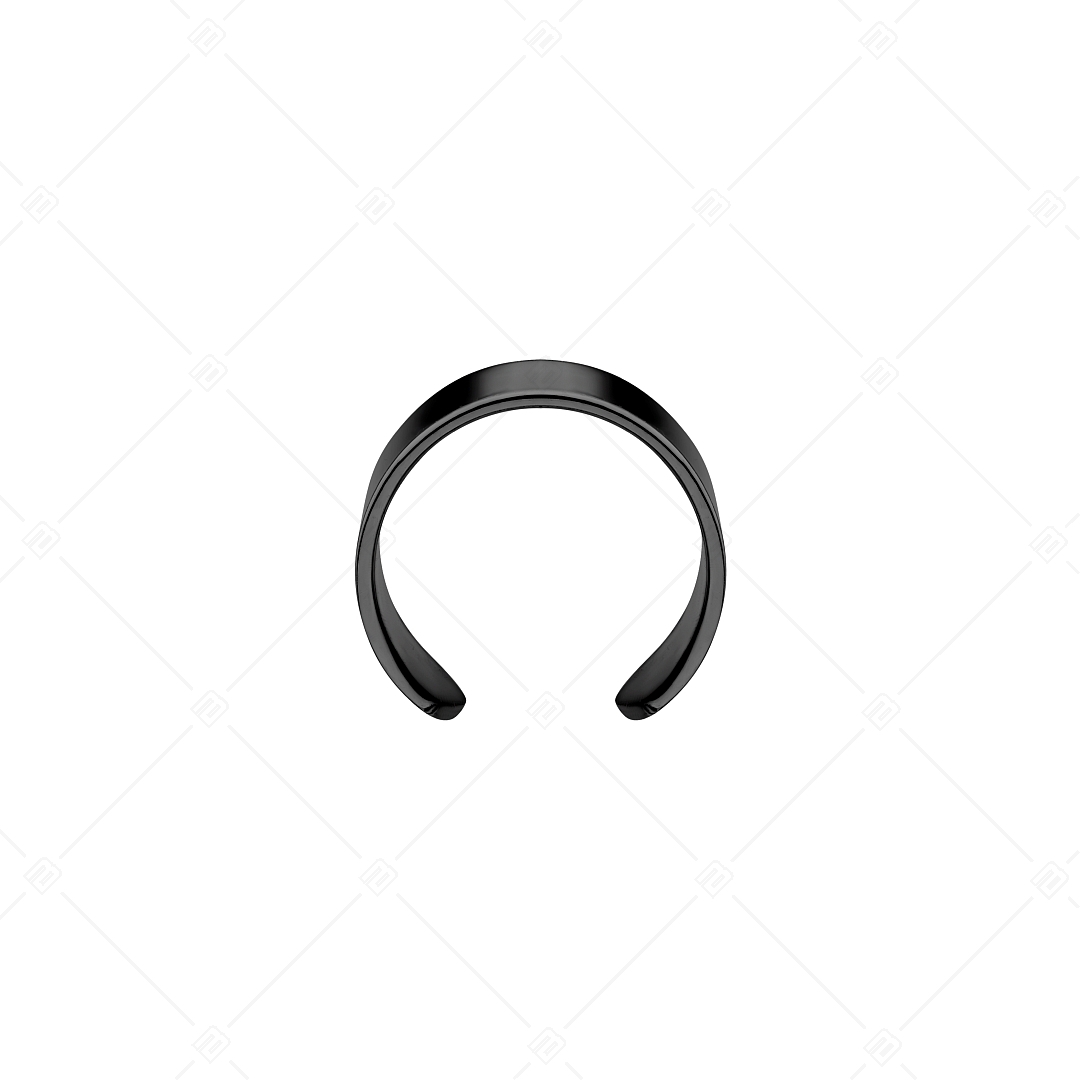 BALCANO - Lenis / Manchette d'oreille en acier inoxydable à surface lisse, plaqué PVD noir (141280BC11)